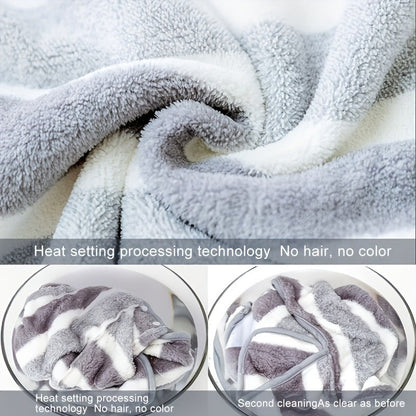 Gray Striped Microfiber Pet Bath Wrap with Adjustable Closure in Small, Medium and Large Sizes