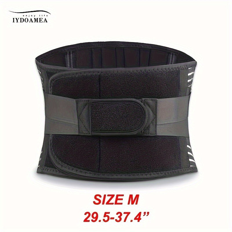 Lumbar Support Belt with 6 Stays & 16-Hole Mesh – Breathable Back Brace for Men Women, Anti-Skid Waist Support for Work
