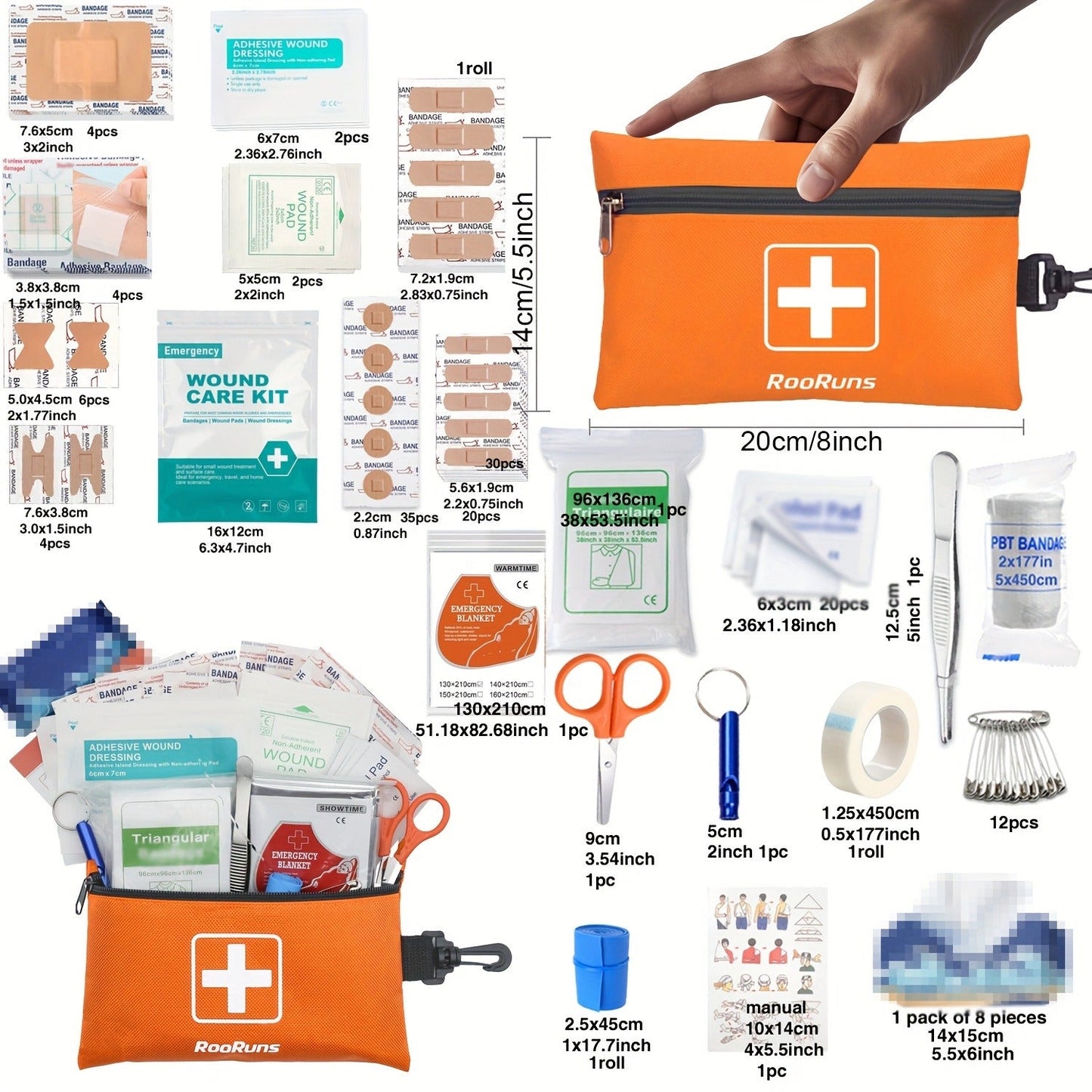 First Aid Kit in B373, B143 Mini or 152-Piece Configurations with Red, Orange and Blue Case Options