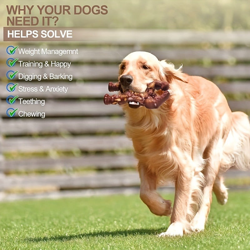 Textured Flexing Figure Dog Chew Toy in Brown, Approx. 6.77 Inches Tall for Medium or Large Dogs