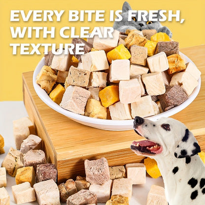 Freeze-Dried Dog Treats 150g Triple Combo – Beef Liver, Chicken & Egg Yolk Grain-Free High Protein Crunchy Bites for Small Dogs, Puppies