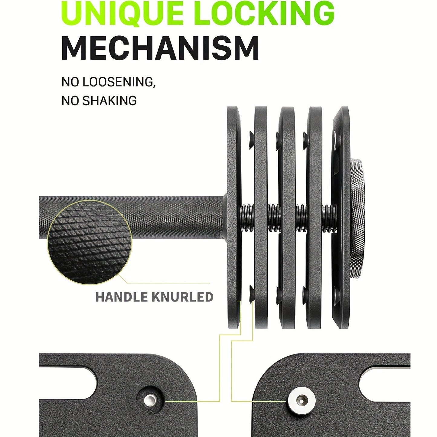 Quick-Lock Adjustable Dumbbell Set 10–80LB – 5LB Increments Square Weight Plates for Home Gym Fitness, Compatible Longer Screws & Add-On
