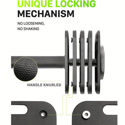 Quick-Lock Adjustable Dumbbell Set 10–80LB – 5LB Increments Square Weight Plates for Home Gym Fitness, Compatible Longer Screws & Add-On