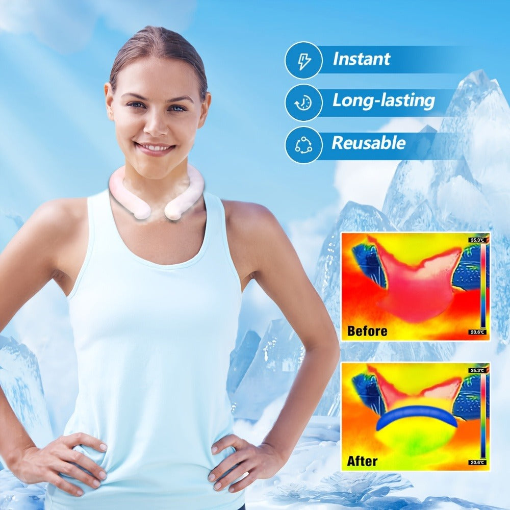 Cooling Neck Ring 3-Pack – Wearable Ice Gel Tube Wrap for Hot Weather, Outdoor Sports, Heat Relief & Hot Flashes, Freezes at 28°C