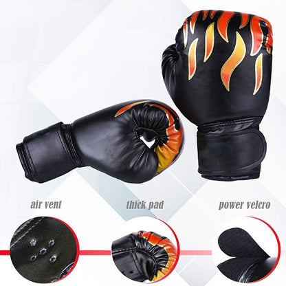 Boxing Training Gloves with Pearl Sponge Padding – Professional Shockproof Faux Leather Gloves for Muay Thai, Sparring