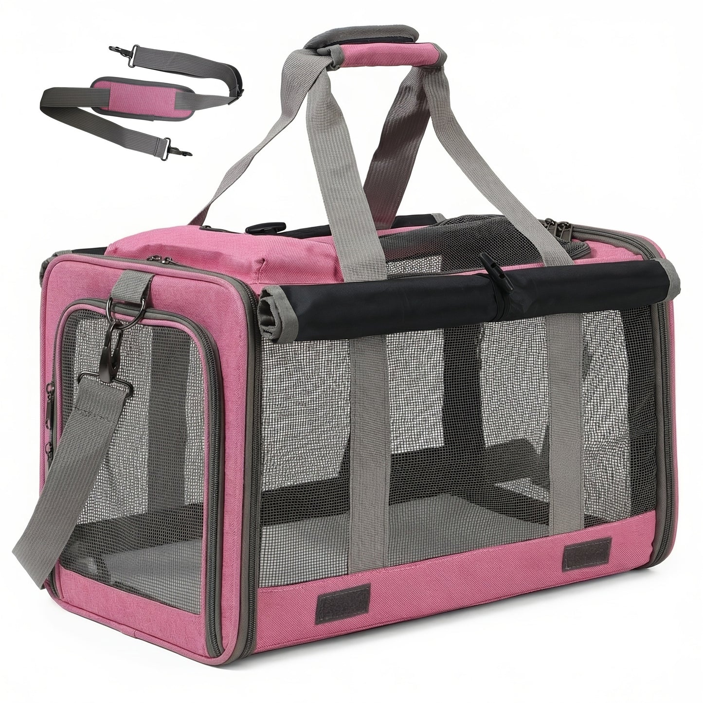 Airline Approved Pet Carrier Soft Sided Collapsible for Cats & Small Dogs – Breathable Oxford Cloth Travel Bag with Zipper Closure