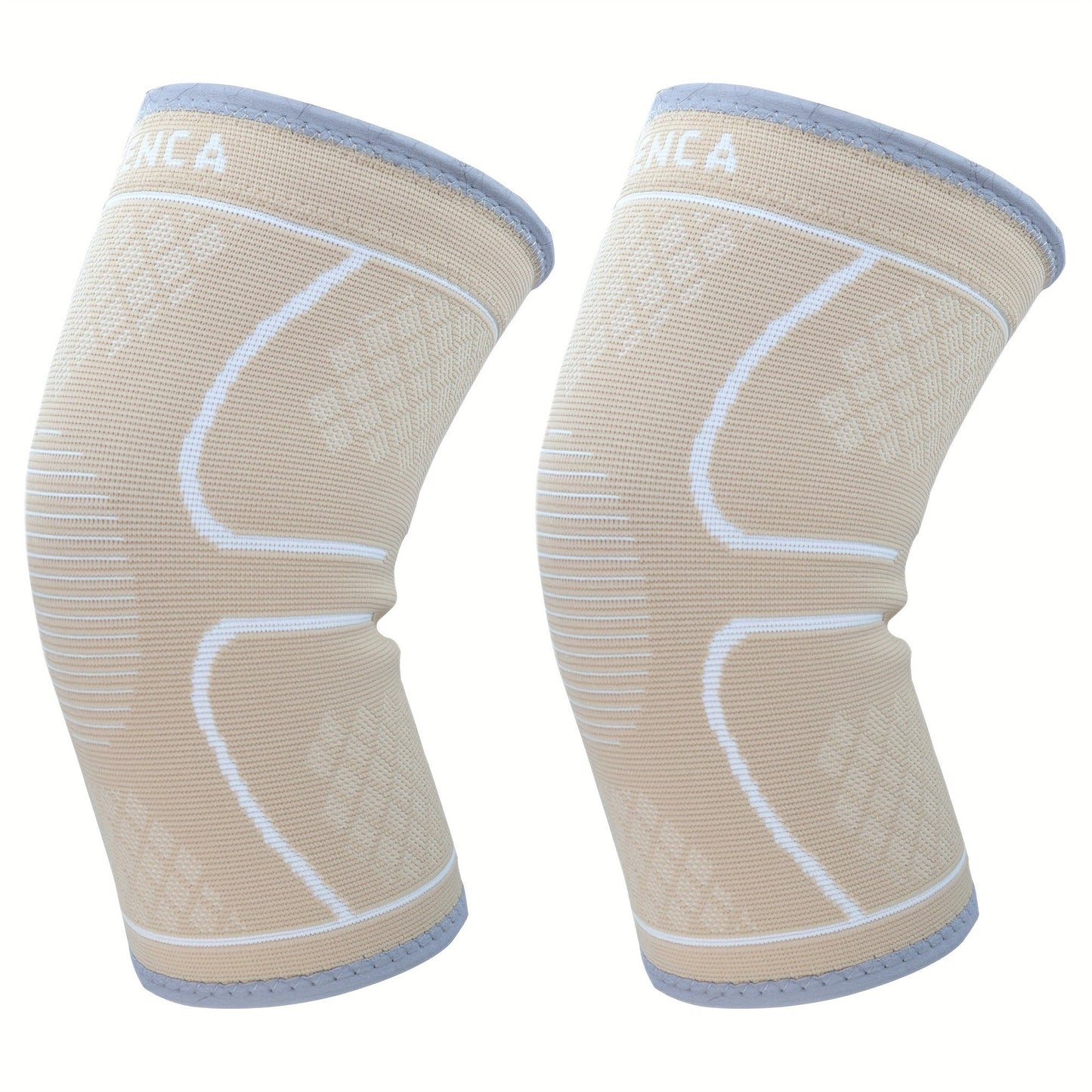 Compression Knee Sleeve 2 Pack for Men Women Breathable Non-Slip Silicone Strip Knee Support High Elasticity Running Exercise High Intensity