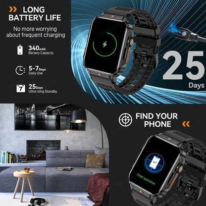 Smartwatch with Wireless Calling – 1.95" HD Display, 100+ Sport Modes, IP68 marking, Step & Calorie Tracker | SENBONO Men & Women