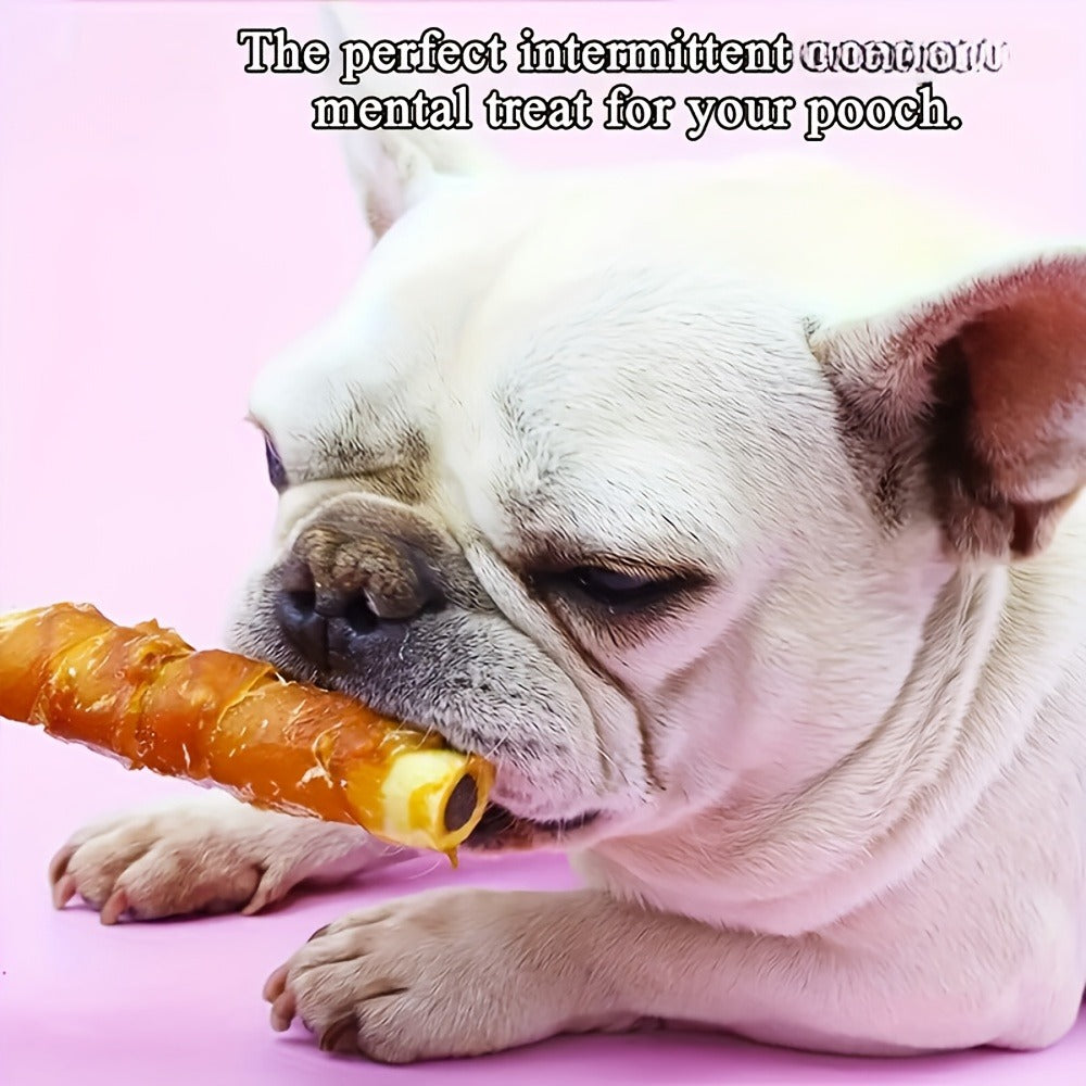 Dog Chew Treats Chicken & Duck Wrapped Cowhide Sticks – High Protein Beef Skin Stuffed Snacks, Long-Lasting, Easy to Digest