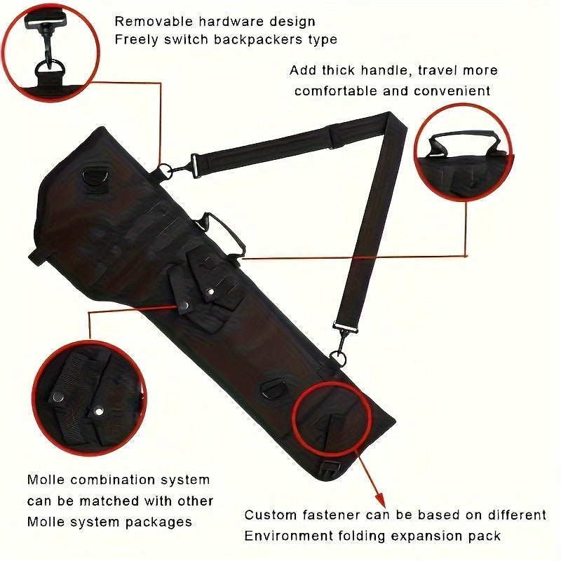 Tactical Gun Holster Sling Scabbard Bag, Water-Resistant Polyester Rifle Pistol Case with Ambidextrous Design and Adjustable Shoulder Strap