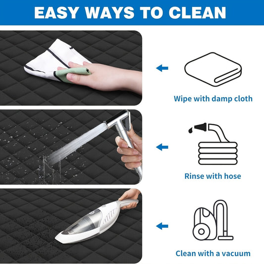 Dog Car Seat Cover Pet Hammock Waterproof Scratchproof Non-Slip Back Seat Protector with Mesh Windows & Storage Pockets