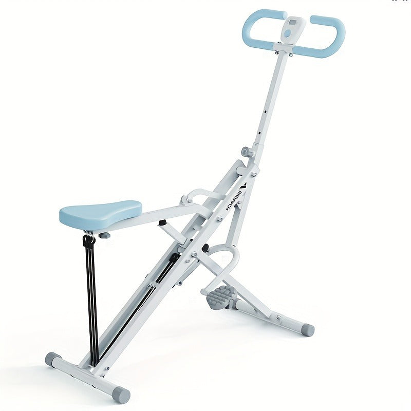 Rowing Machine 2-in-1 Squat & Row – Foldable Glute Trainer with LCD Display, 3 Resistance Bands, 350 lbs Capacity