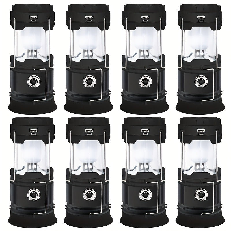 Collapsible Camping Lantern Rechargeable Bulk Set – Foldable USB LED Pendant Light for Camping, Power Outages & Emergency Survival