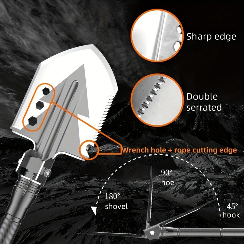 Hand-Forged Camping Axe & Shovel Set Portable Outdoor Tool Kit for Chopping Firewood Hiking Backpacking Gardening Backyard Survival