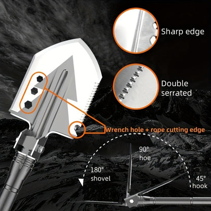 Hand-Forged Camping Axe & Shovel Set Portable Outdoor Tool Kit for Chopping Firewood Hiking Backpacking Gardening Backyard Survival