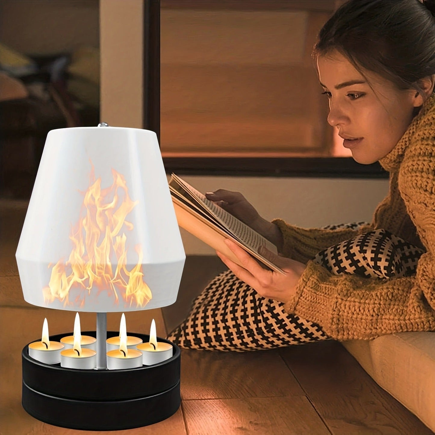 Portable Candle Heater with Hand Warmer & Candle Holder, 3-in-1 Multifunctional Metal Heater for Camping