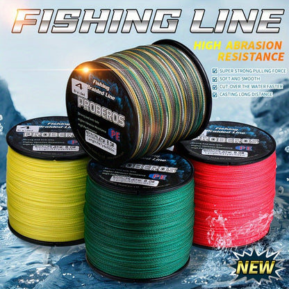 Braided Fishing Line 4 Strand 500M/547Yds – Abrasion Resistant Zero Stretch Superline 6LB-80LB, Multi-Color, Gray/Green/Camo
