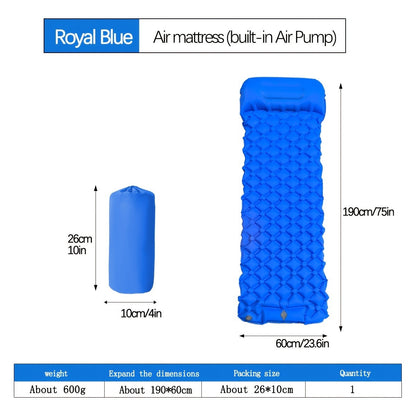 Camping Sleeping Pad Inflatable & Self-Inflating – Ultralight TPU Nylon Mat with Built-In Pump, Single & Double Size for Backpacking