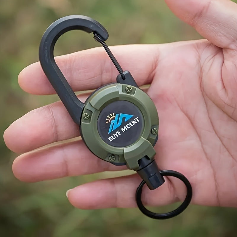 Tactical Retractable Keychain 2-Pack – Heavy Duty 23-Inch Steel Wire Rope with Lanyard, Multi-Tool Badge Holder & ID Clip for Camping