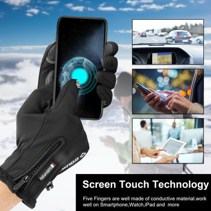 Two-Pair Full-Finger Winter Gloves in Black or Gray with Complete S, M, L, XL and XXL Size Grid