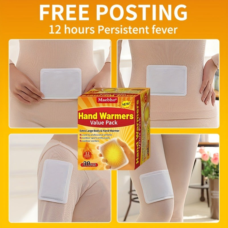 Heat Patches Self-Heating Body Warmers – No Battery Needed, Iron-Based Air-Activated Warming Pads for Back, Neck & Body