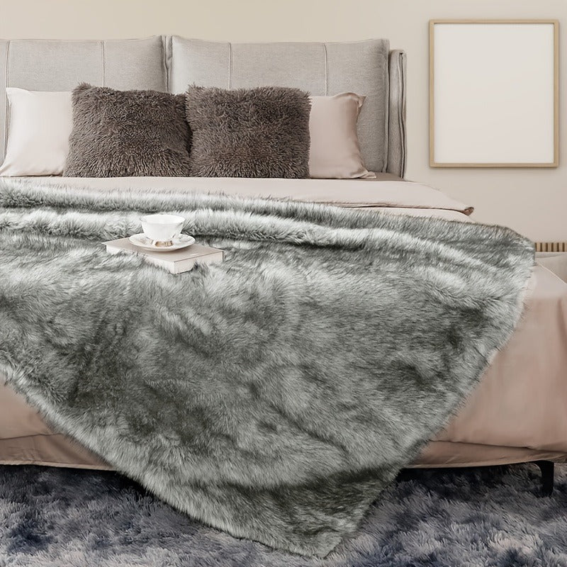 Faux Fur Throw Blanket 1060GSM Luxury – Super Soft Reversible Plush Mink Blanket for Bed Couch Sofa, Oversized Heavy Weight Cozy Blanket