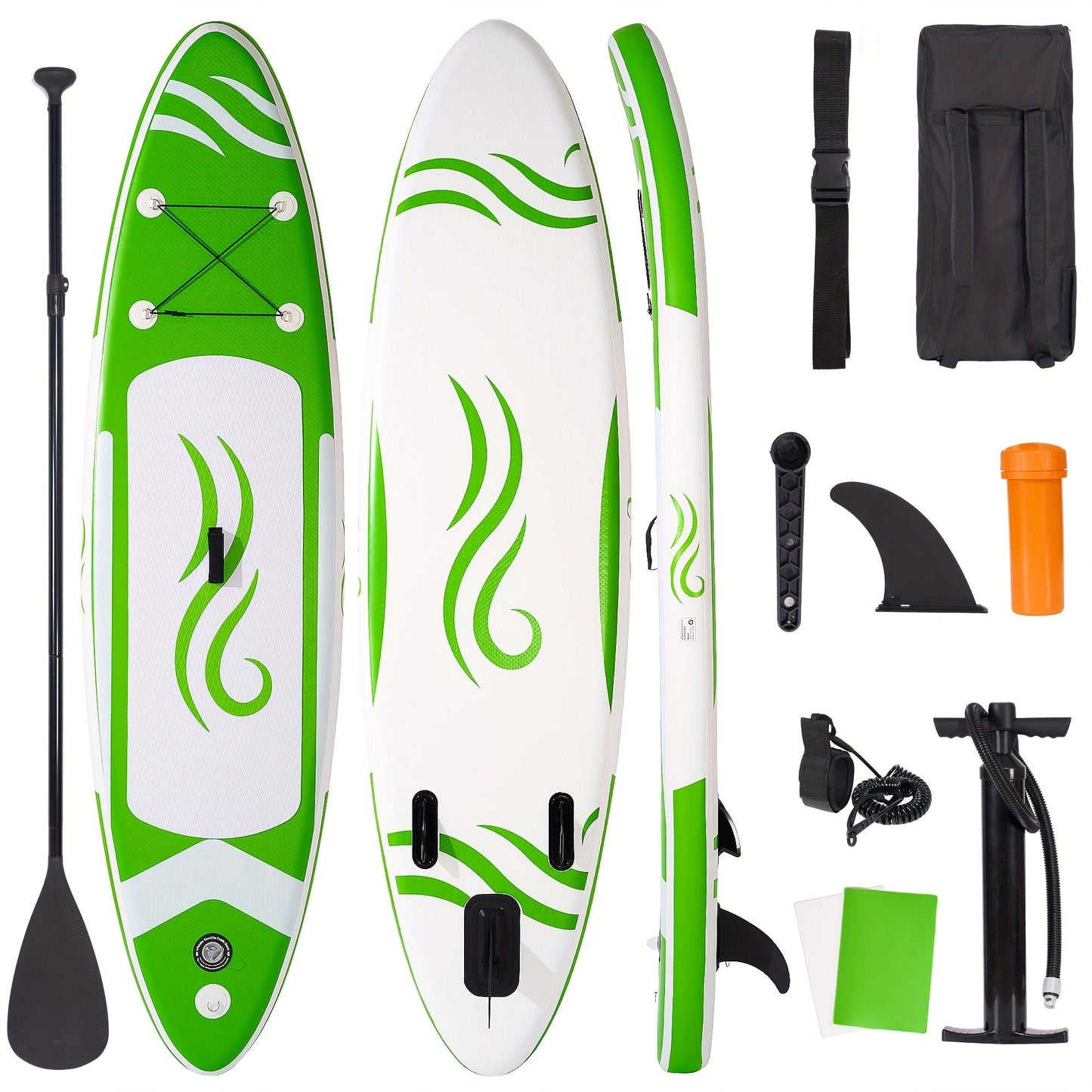120 x 30 x 6-Inch Inflatable Stand-Up Paddle Board with Two-Plus-One Fin Setup and Six Design Options