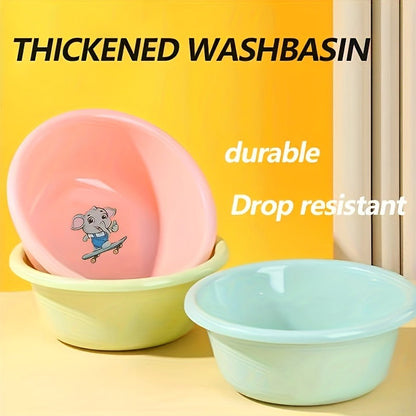 Plastic Wash Basin 12 Quart Stackable Round Tub – Portable Household Washing Bowl for Kitchen, Camping, Face Washing