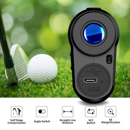 Black Golf Laser Rangefinder with NK-600 and NK-1000 Variant Images, 6x Optics, Slope Switch and USB-C Charging