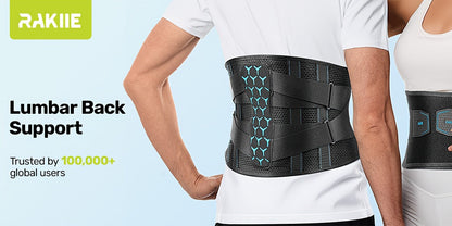 Lumbar Support Belt for Men & Women – Breathable Mesh Back Brace with 7 Stays & Integrated Lumbar Pad, Adjustable Lower Back Support