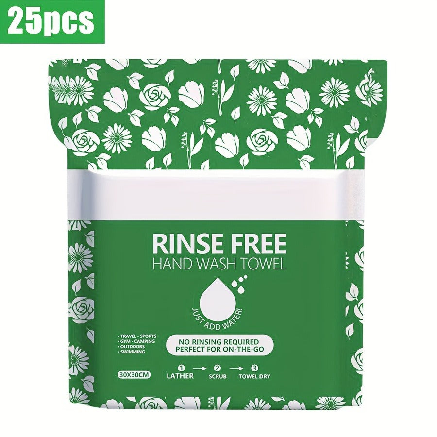 Disposable No-Rinse Soap Towel Sheets for Travel Camping Gym - Portable Foam Bath Towel for Bath Time, Home Spa and Personal Care