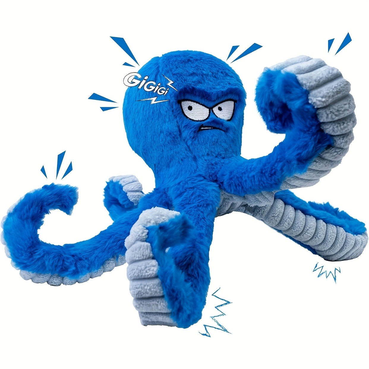 Tough Dog Chew Toy Octopus – Squeaky Stuffed Interactive Dog Toys for Large Dogs, Crinkle Tug of War Plush Dog Toy to Keep Dogs Busy