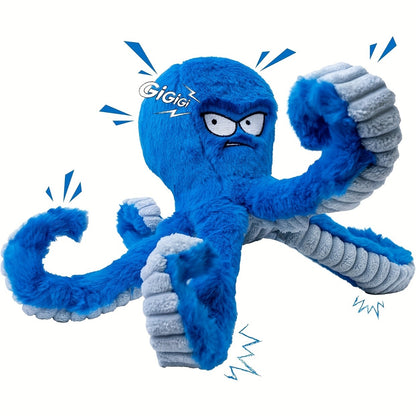 Tough Dog Chew Toy Octopus – Squeaky Stuffed Interactive Dog Toys for Large Dogs, Crinkle Tug of War Plush Dog Toy to Keep Dogs Busy
