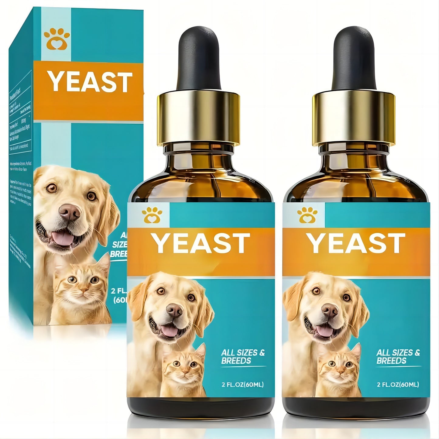 Dog Antifungal Yeast Supplement Drops – All Breed Canine Yeast Overgrowth Support | Natural Liquid Formula, 2.03oz per Bottle