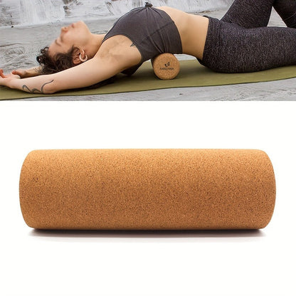 Cork Yoga Roller High-Density Foam Roller for Muscle Massage – 11.81 Inch Textured Surface for Neck & Back Pain Relief