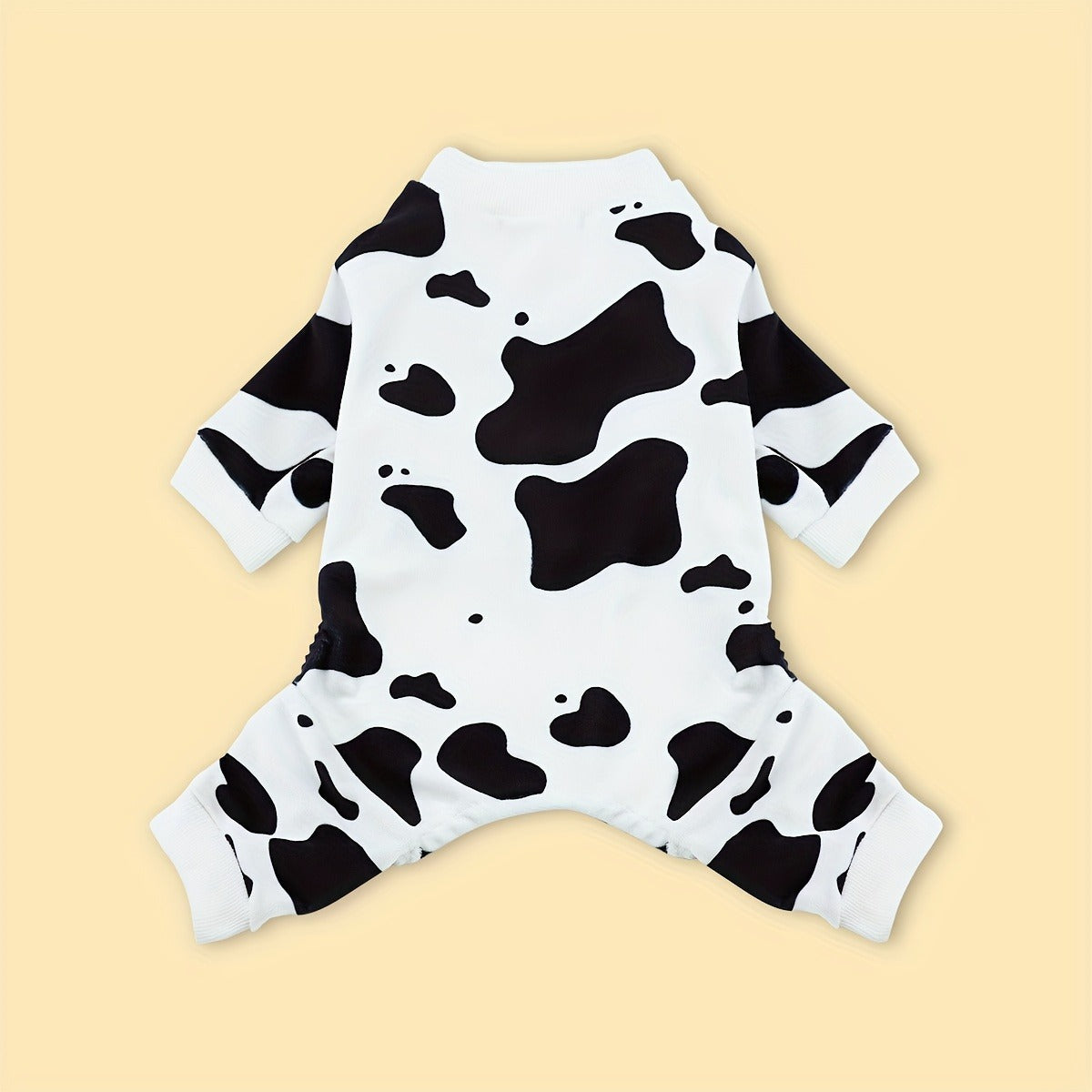 Dog Pajamas Cow Print Soft Knit Pullover Sleepwear for Small Medium Dogs, 100% Polyester Milk Swirl Texture Pet Onesie Loungewear