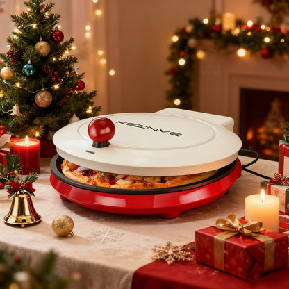 Electric Smokeless Indoor Grill 1500W, 2-in-1 Indoor Grill & Pizza Maker with 30-Min Timer, Auto Shut-Off