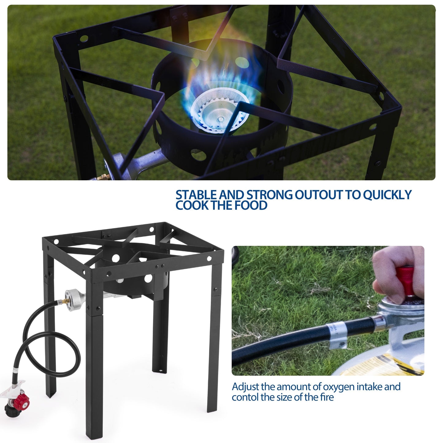 Outdoor Deep Fryer 18 Qt Dual Basket Propane Fish Fryer 58000 BTU Cast Iron Burner with Stand for BBQ Camping Tailgate