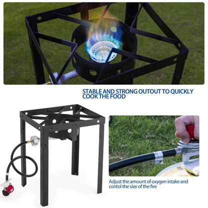 Outdoor Deep Fryer 18 Qt Dual Basket Propane Fish Fryer 58000 BTU Cast Iron Burner with Stand for BBQ Camping Tailgate