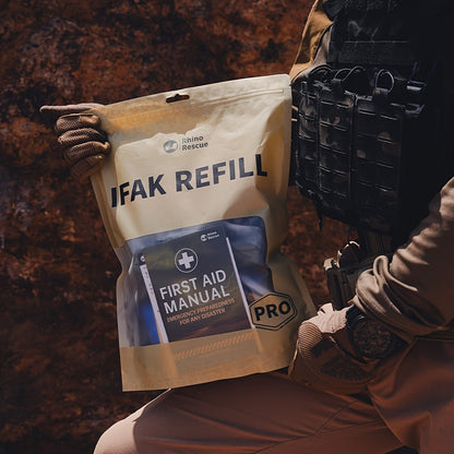 11-Piece IFAK Refill First Aid Kit with Labeled Dressing, Blanket, Gauze, Glove, Manual and Scissor Supplies
