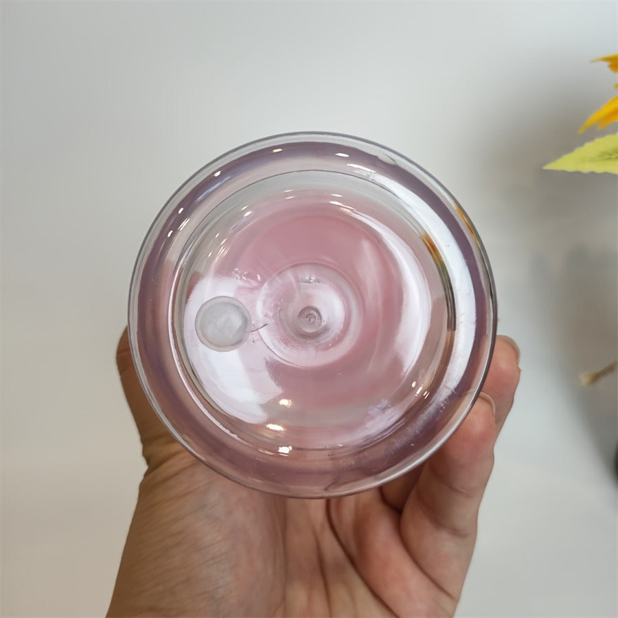 Snow Globe Tumbler Drinkware Bulk Set, 16oz Double-Wall Plastic Cups with Lids, Straws and Pre-Drilled Holes