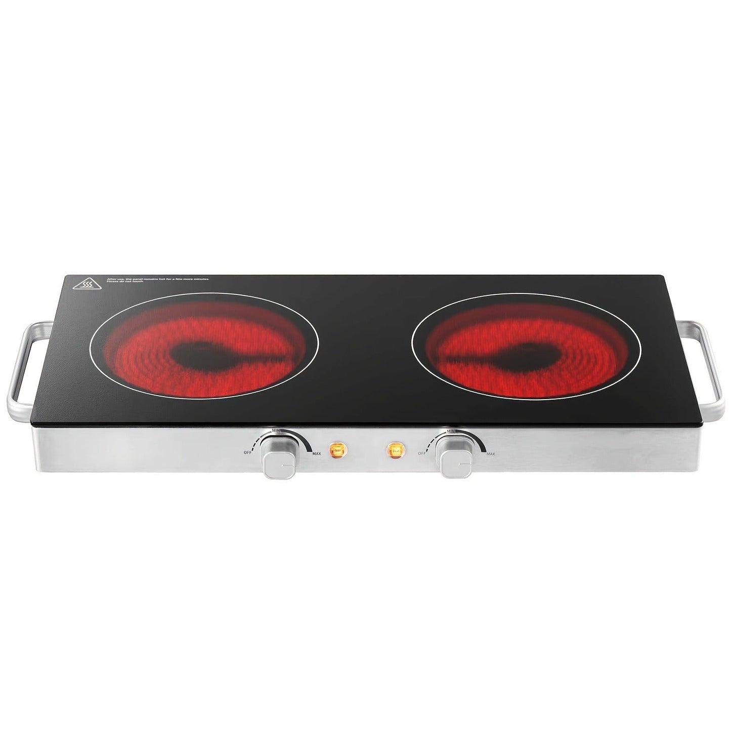 Portable Electric Stove Stainless Steel Single Burner Hot Plate with Temperature Control for Home Cooking, Dining and Outdoor Meals