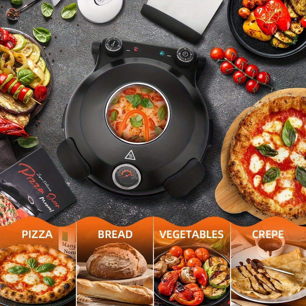 Pizza Oven Indoor 12-Inch Countertop, Heats Up to 800°F Electric Pizza Maker for Home, Fast Preheat