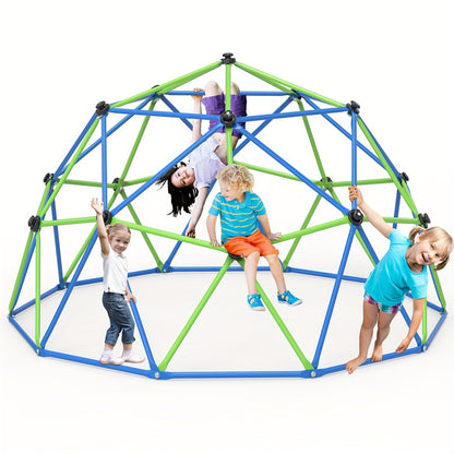 10FT Kids Climbing Dome with Hammock Swing Disc Swing Backyard Jungle Gym Steel Frame Outdoor Play Equipment 1000 LBS Capacity Gift for Boys