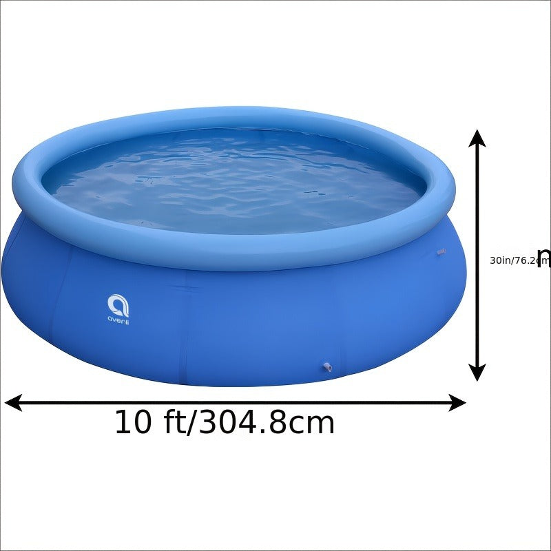 Round Inflatable Swimming Pool 10FT 12FT Circular Above Ground Family Pool Puncture-Resistant Quick for Garden, Patio and Yard Use