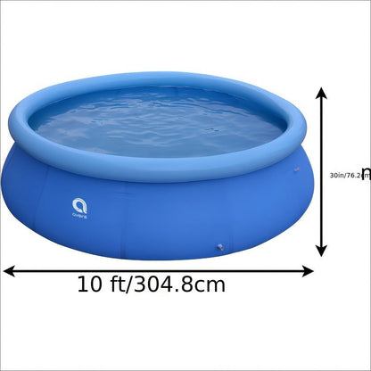 Round Inflatable Swimming Pool 10FT 12FT Circular Above Ground Family Pool Puncture-Resistant Quick for Garden, Patio and Yard Use