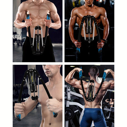 Hydraulic Arm Trainer Adjustable Resistance 22-440 lbs Carbon Steel Home Gym Equipment Chest Shoulder Back Multi-Muscle Workout Foldable