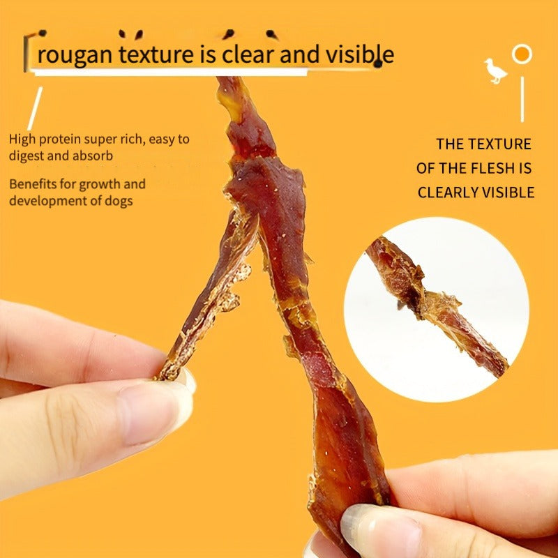 Dog Jerky Treats Chicken & Duck – High Protein Low Fat Natural Training Reward Snacks for Small Medium Large Dogs Easily Digestible