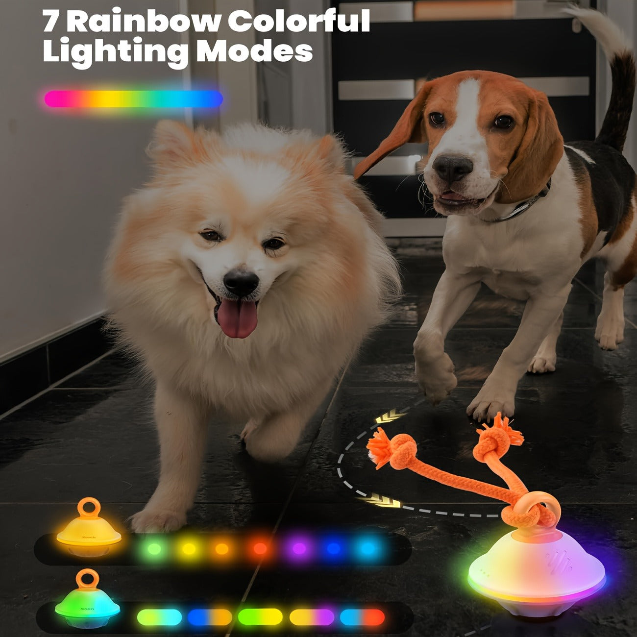 Automatic Rolling Dog Ball Toy with Rope – Motion-Activated Wicked Ball with Voice Recording, Interactive Self-Moving Stimulation Toy