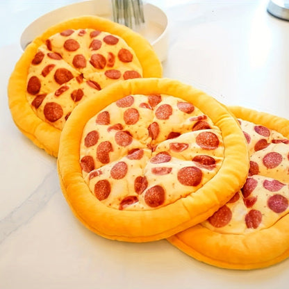 Dog Toy Pizza or Donut Plush with Built-In Squeaker and One or Two-Piece Pack Options for All Breeds